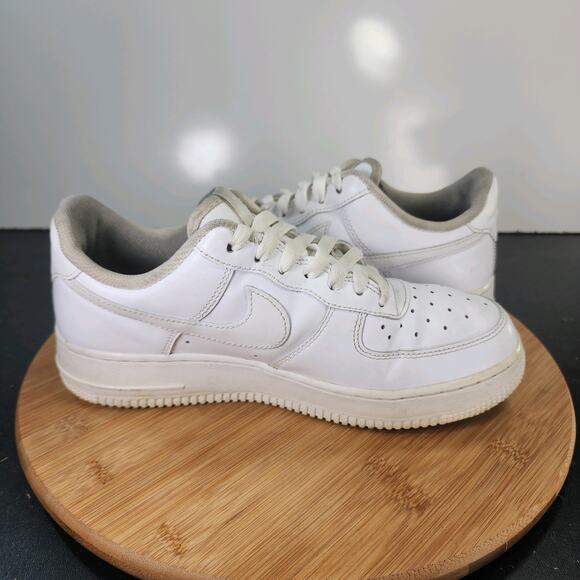 Women's Nike Af1 Air Force 1 Low Sz 8.5 010414 White Leather Casual Sneakers - Picture 5 of 10